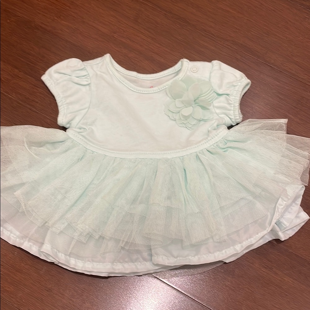 Cherokee Mint Baby Dress with Floral Accent